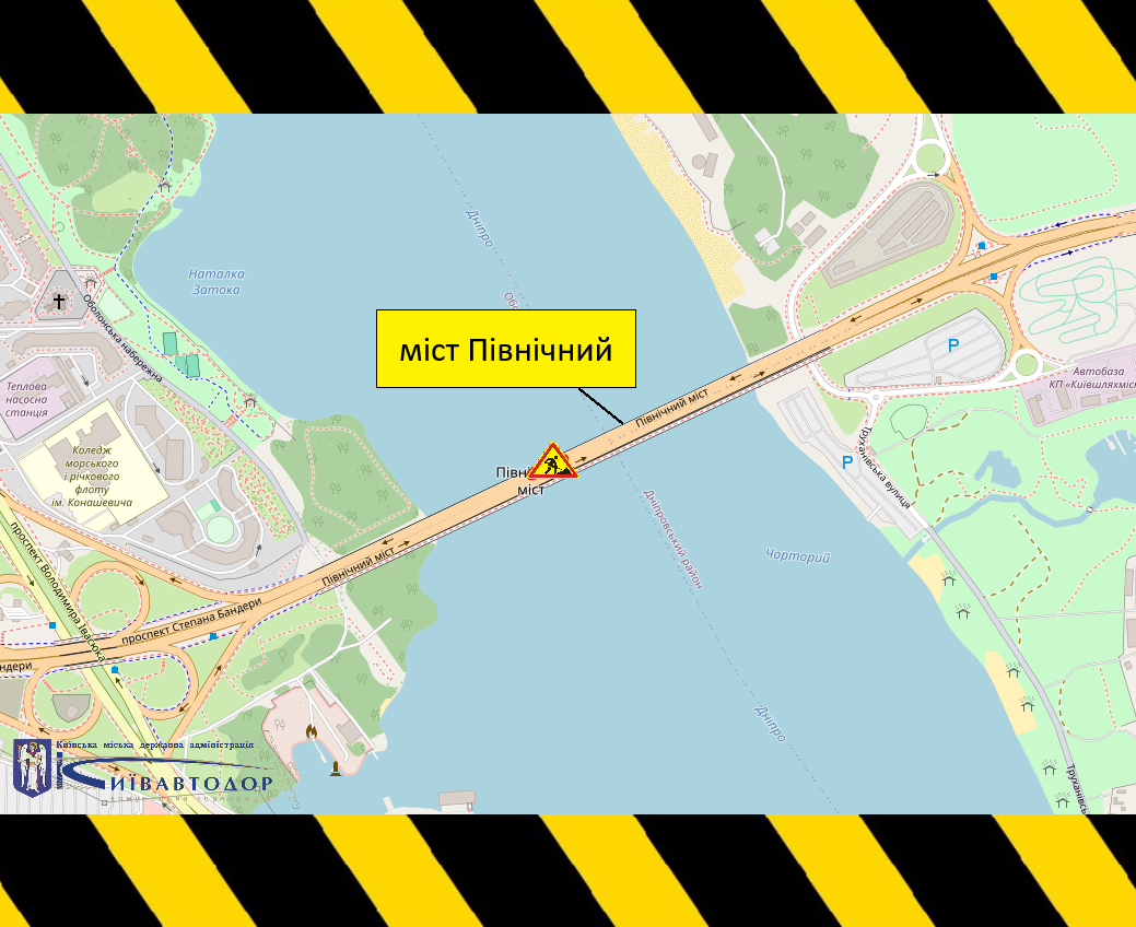 Із 31 жовтня до 2 листопада частково обмежуватимуть рух Північним мостом через р. Дніпро (+схема) Із 31 жовтня до 2 листопада частково обмежуватимуть рух Північним мостом через р. Дніпро (+схема)